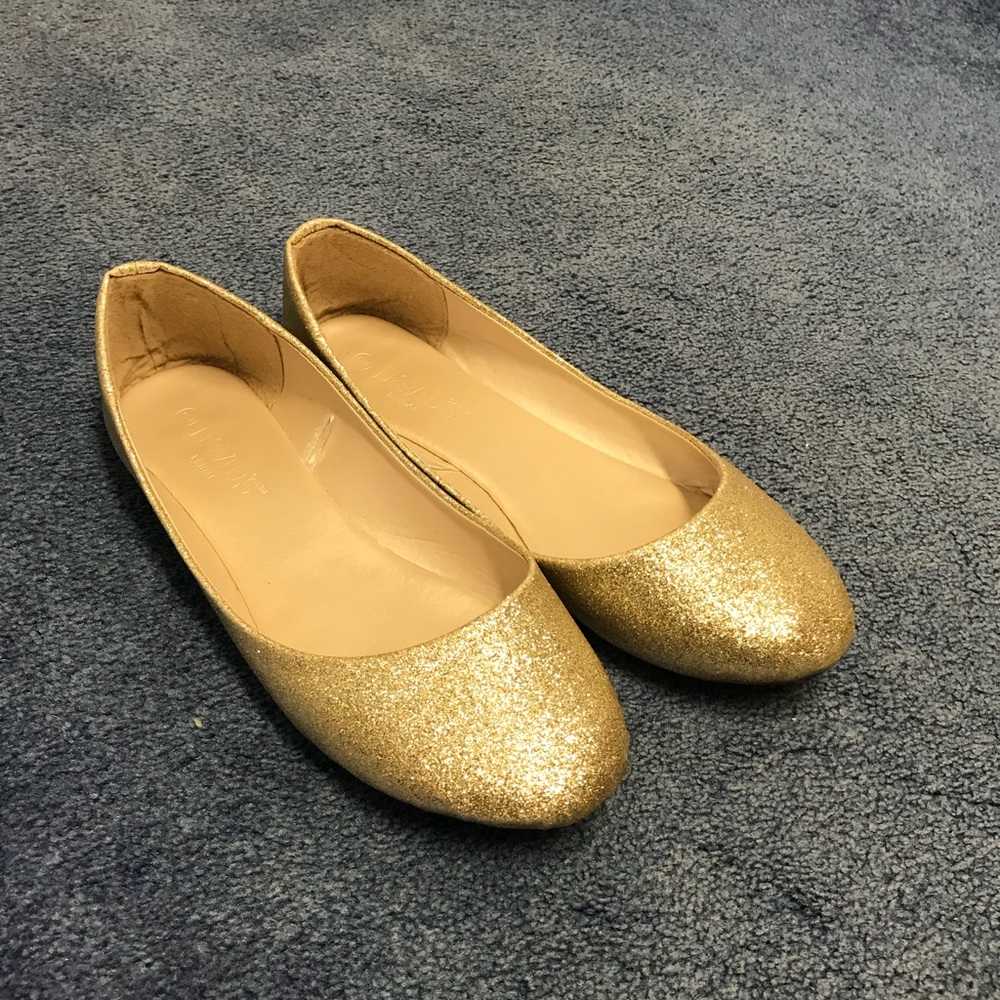 Gold Sparkly Flats